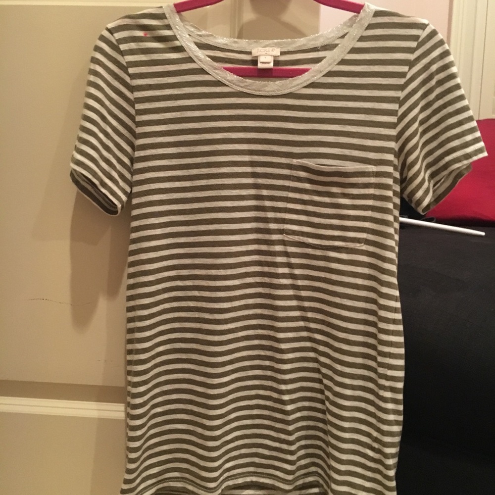 J.CREW OLIVE GOLD & IVORY CREW SIZE SMALL